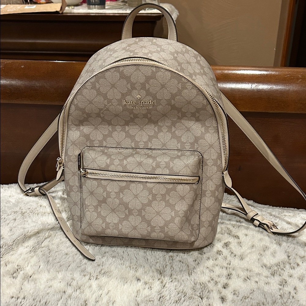 Kate Spade Beige Floral Backpack